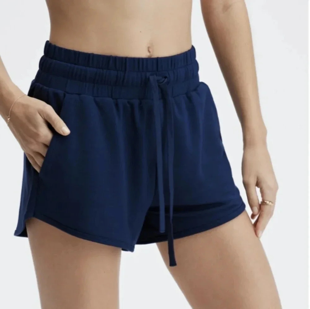 Fabletics Lounge Terry Gym Short, Color Deep Navy Size XS